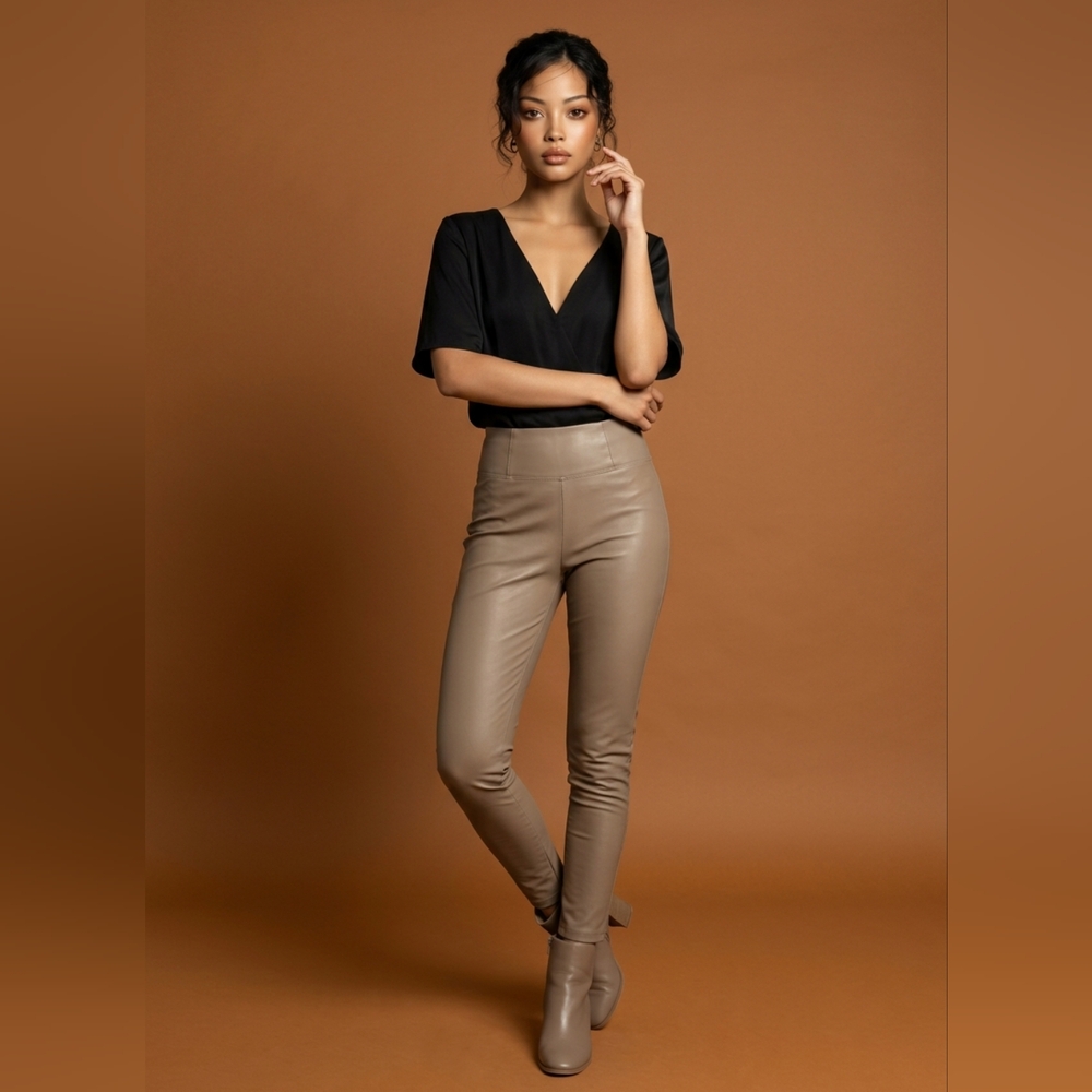 FREDDY WRUP FAUX LEATHER High-Waisted Petite Pants